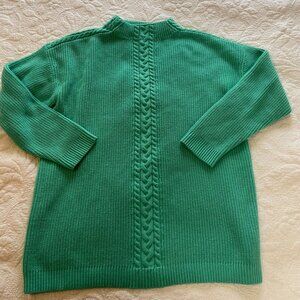 Talbots Ribbed Mock Neck Seafoam green Knit Sweater Women Sz XL long sleeve